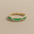 Stackable emerald wedding ring 14kt yellow gold gift box presentation