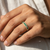 Treasured and Co. emerald wedding band 14kt yellow gold profile