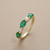 5-stone marquise emerald and diamond band 1.75tcw 14kt yellow gold front view