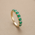 Half bezel emerald band 14kt yellow gold side profile detail
