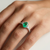3-Stone Oval Emerald Diamond Ring With Diamond Accent Side Stones 1.55tcw