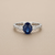 3-Stone Oval Sapphire Diamond Ring With Diamond Accent Side Stones 1.95tcw