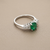 Oval Emerald Diamond Ring With Accent Side Stones 1.45tcw