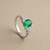 Oval Emerald Diamond Ring With Accent Side Stones 1.45tcw