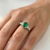 Oval Emerald Diamond Ring With Accent Side Stones 1.45tcw