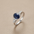 Oval Sapphire Diamond Ring With Accent Side Stones 1.85tcw