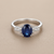 Oval Sapphire Diamond Ring With Accent Side Stones 1.85tcw