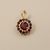 Round Bezel Set Garnet Halo Pendant