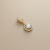 Halo cubic zirconia pendant necklace 14kt gold side profile