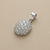 Dome gold pendant with cubic zirconia cluster 14kt yellow gold detail