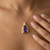 Pear Shape Amethyst Crescent Pendant 3.05tcw