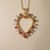 Diamond & Ruby Open Heart Pendant Necklace Yellow Gold 0.50tcw