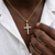 0.61tcw natural diamond cross in 14kt gold close-up