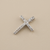 Vintage 10kt white gold diamond cross pendant side profile