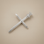 Crown topped diamond cross pendant 14kt white gold