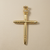 Crown diamond cross pendant necklace 0.13tcw 14kt white gold front view
