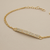 Dainty diamond pave bar bracelet 0.57tcw 14kt yellow gold front view