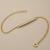 Dainty diamond pave bracelet 14kt yellow gold cable chain detail