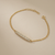 Pave diamond bar bracelet 14kt yellow gold on wrist