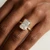 2.78tcw radiant lab-grown diamond engagement ring 14kt yellow gold model wearing detail