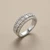 Baguette & Round Diamond Band 1.00tcw White Gold