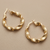Greek Key Gold Hoop Earrings 3.90g