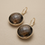 Statement smoky topaz gold earrings 14kt yellow gold detail