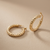 Dimensional Gold Hoop Earrings 3.75mm 2g