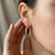 Dimensional Gold Hoop Earrings 3.75mm 2g