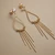 Open Pear Shaped Dangling Gold Earrings 4.40g