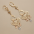 Tri-Color Gold Diamond Heart Filigree Dangle Earrings 4.65g