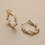 Twisted rope pearl hoop earrings 14kt yellow gold detail