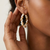Pearl hoop earrings 14kt yellow gold three-quarter angle