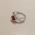Princess cut ruby diamond cocktail ring 0.94tcw 14kt white gold side profile