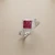 Additional angle view of Princess cut ruby diamond cocktail ring invisible setting 0.94tcw 14kt white gold