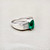 Treasured and Co. oval emerald and diamond ring 18kt white gold gift box