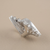 Huge pave diamond cocktail ring in 14K white gold, 0.32 ct tw natural diamonds, top angle view