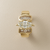 Vintage marquise cut diamond engagement ring yellow gold front view 0.50ct center