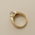 Vintage marquise cut diamond engagement ring yellow gold back view of setting