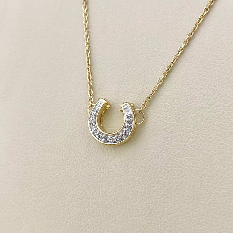Horseshoe Diamond Necklace 0.05tcw