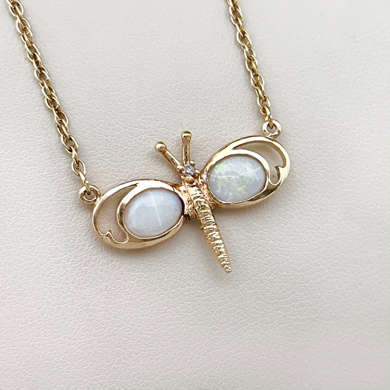 Opal Dragonfly Necklace 0.47ct