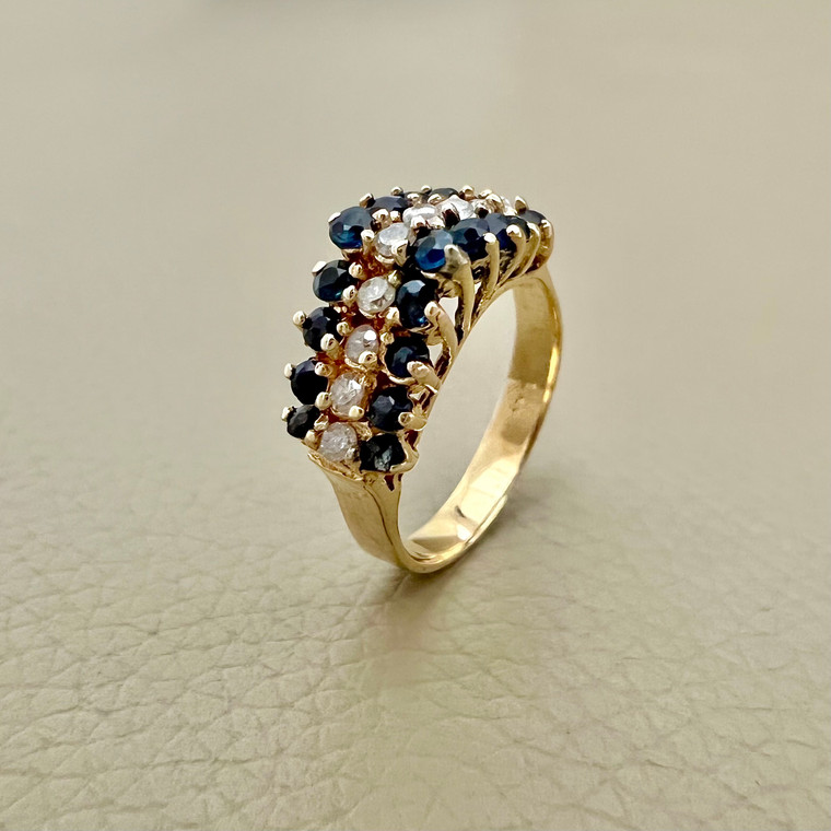 Sapphire Diamond Ring 0.59tcw