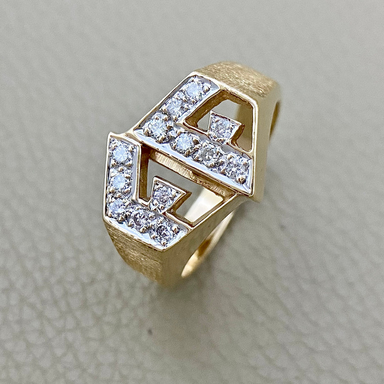 Letter FF Diamond Ring 0.28tcw