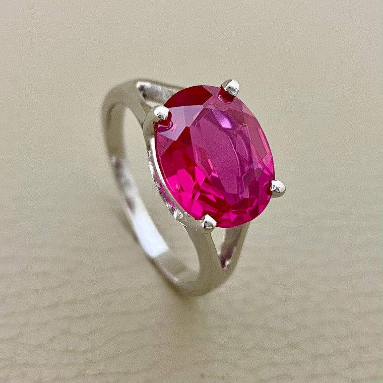 Oval Ruby Ring 3.21ct