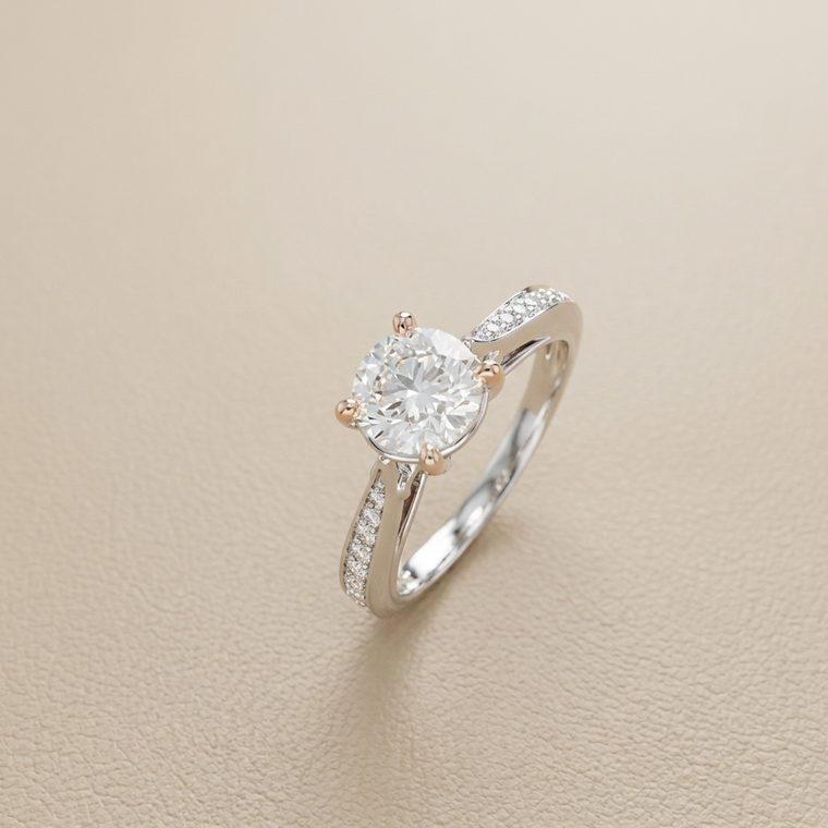 0.75tcw diamond engagement ring — front view