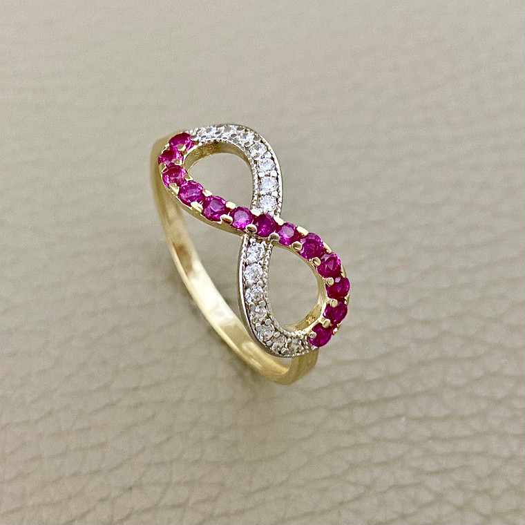 Pink Infinity Gold Ring 0.40tcw