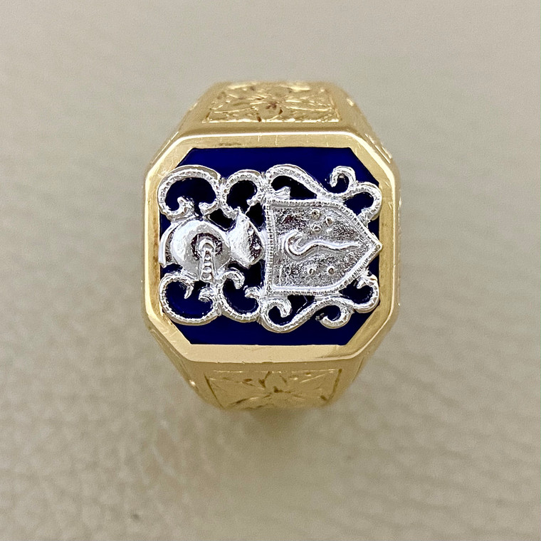 Knight Crest Gold Ring