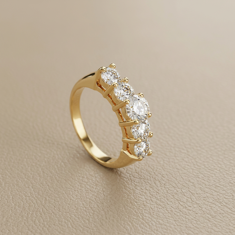 5-Stone Anniversary Diamond Ring 1.08tcw
