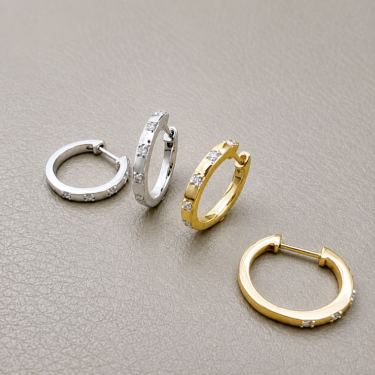 Diamond Hoop Earrings 0.10tcw
