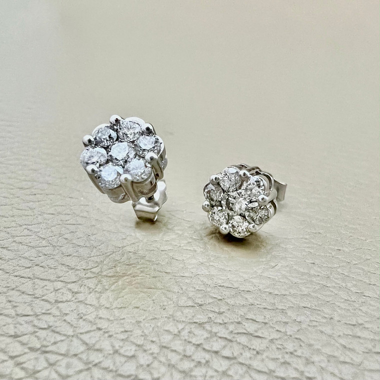 Flower Diamond Studs 1.10tcw SI1 - G/H